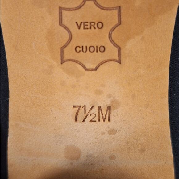 Donald J Pliner Ellis Sandals 7.5 Black Block‎ Heel Open Toe Slip On Slide Mule - Picture 2 of 9